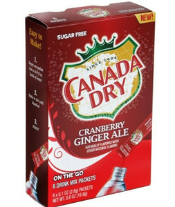 Canada Dry Zero Sugar Singles To Go - Cranberry Ginger Ale