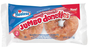 Hostess Jumbo Donettes Glazed Strawberry - 2 Pack - 4 oz