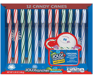 Jolly Rancher Original Flavours Candy Canes - 12 Pack - 5.28 oz