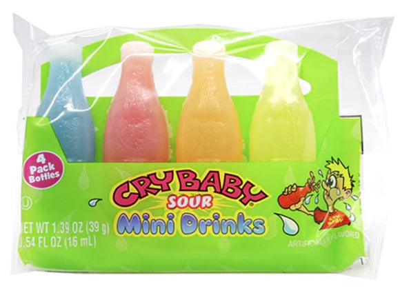 Nik L Nip Cry Baby Sour Wax Mini Drinks - 4 Pack - 1.39 oz